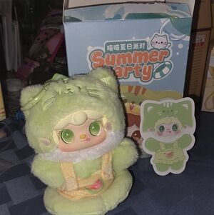 Yooki Mew Mew Summer Party Confirmed Green Cat Plush Doll